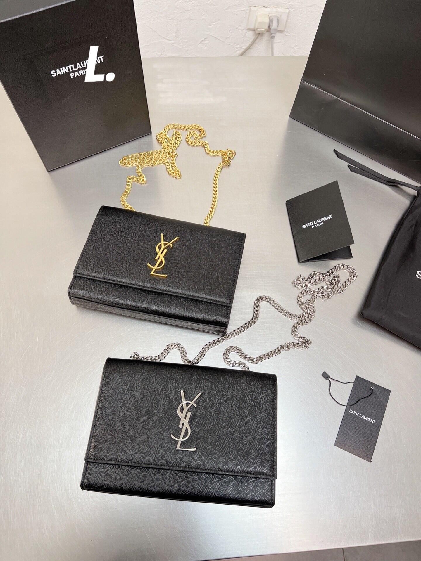 Saint Laurent◎Kate チェーンウォレット 695111BOW0J1000