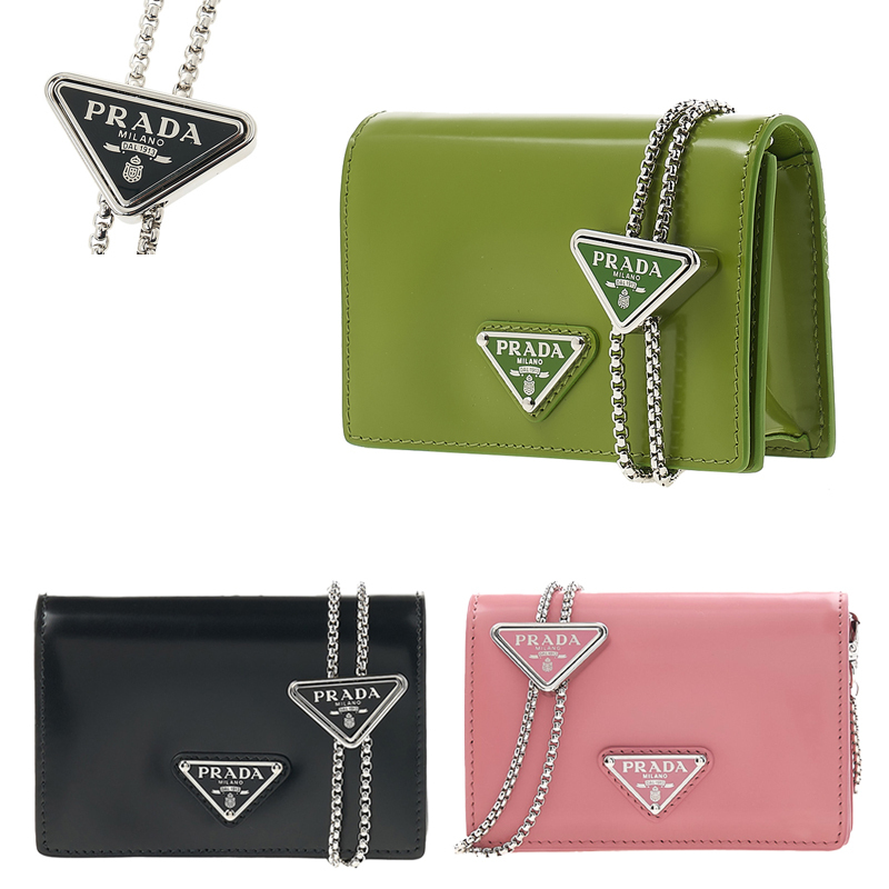 関税負担なし☆PRADA ロゴショルダーストラップカードホルダー