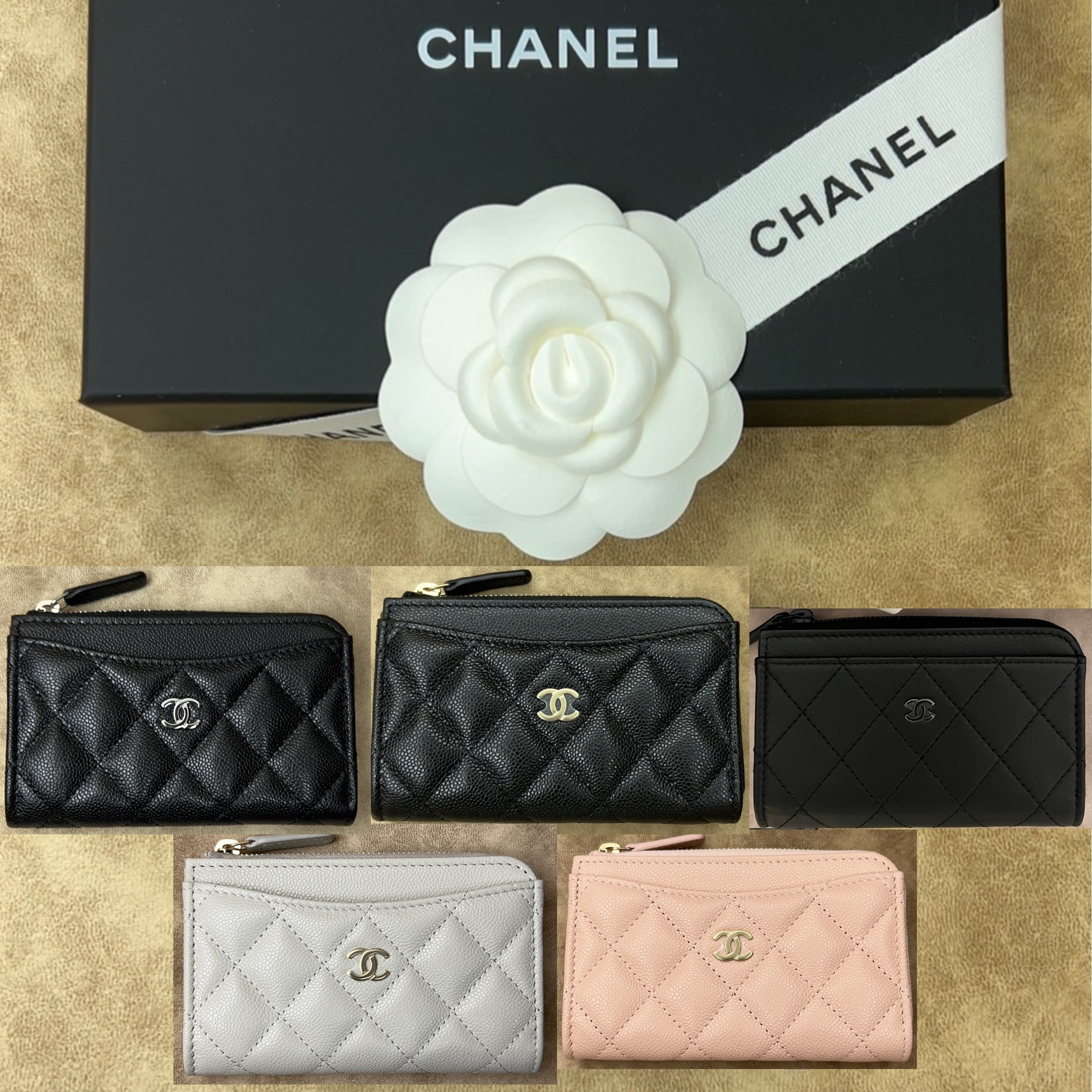 国内即発 CHANEL フラグメントケース キャビア ミニ財布