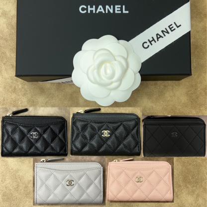 国内即発 CHANEL フラグメントケース キャビア ミニ財布