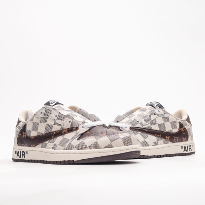 【日本未入荷】Louis Vuitton x Travis Scott x Nike Air Jordan 1 Low OG SP"Damier Azur/LV Monogram"【正規品】[代金引換]