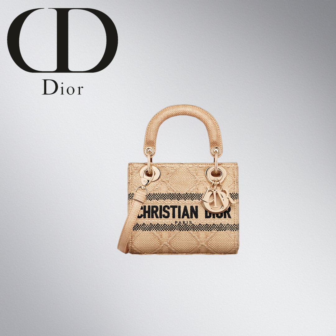 2023Cruise★カナージュ ラフィア LADY D-LITE ミディアムバッグ