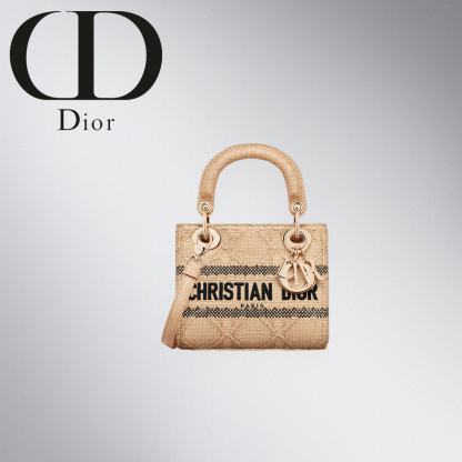 2023Cruise★カナージュ ラフィア LADY D-LITE ミディアムバッグ