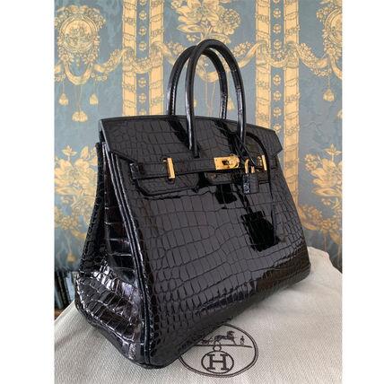 HERMES バーキン25 ポロサス クロコダイル ニロティカス 黒G金具