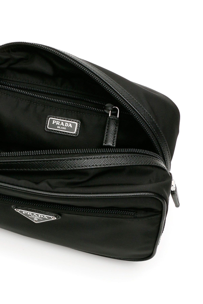 関税送料無料【PRADA】NYLON AND SAFFIANO POUCH