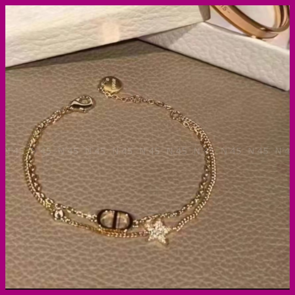 【Dior】☆星とCDとクリスタル☆ Petit CD ダブルブレスレット