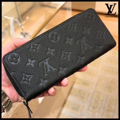 ★LOUIS VUITTON★大人気!【クレマンス アンプラント】黒 長財布    M60171