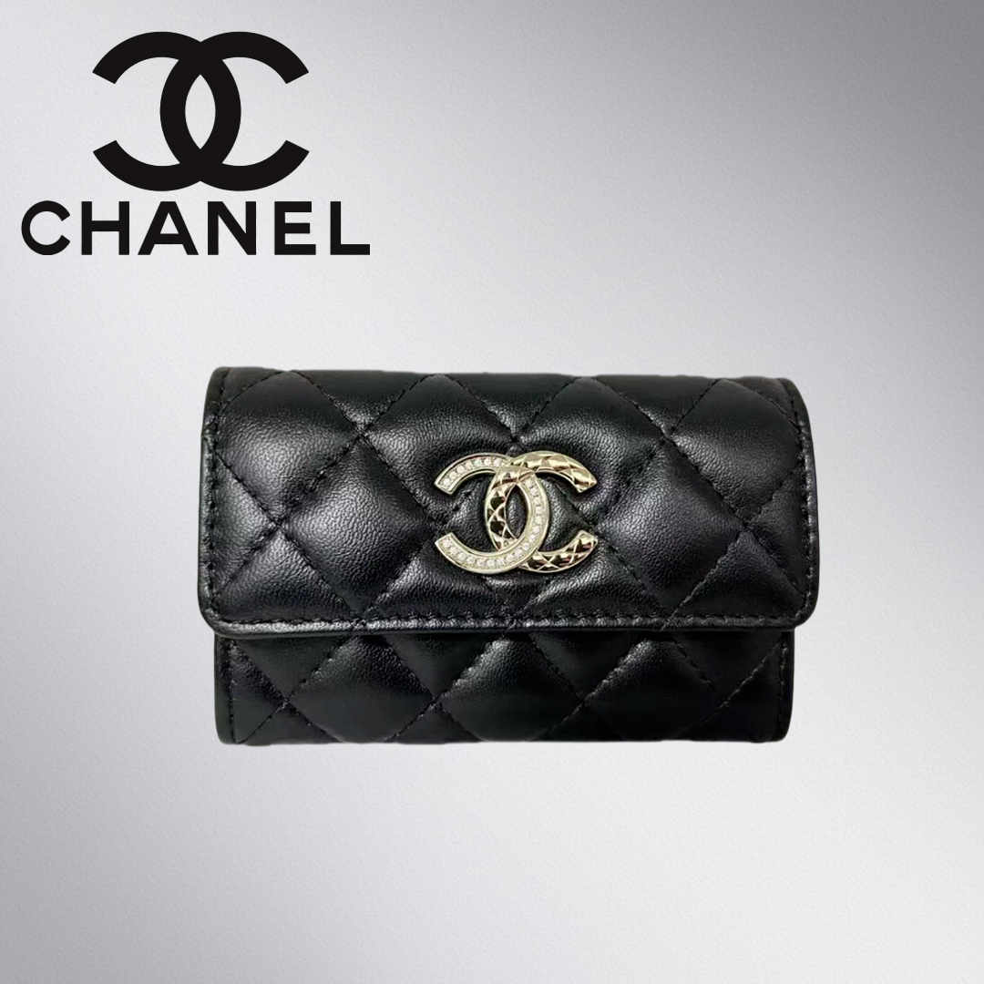 【追跡付】パール＆黒ストーンCC♡最小サイズ♪ミニ財布