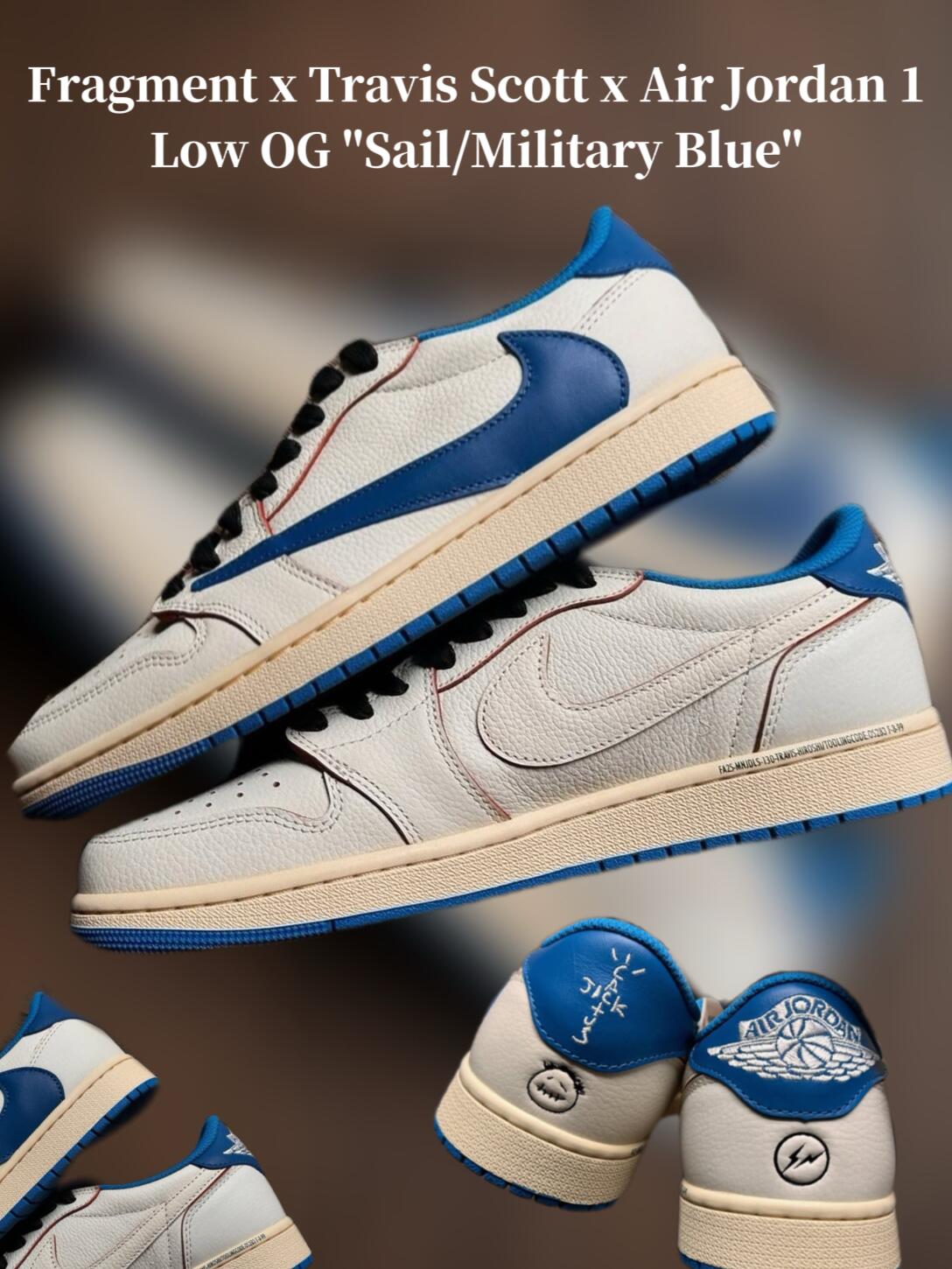 Travis Scoot x fragment design x air jordan 1 low OG