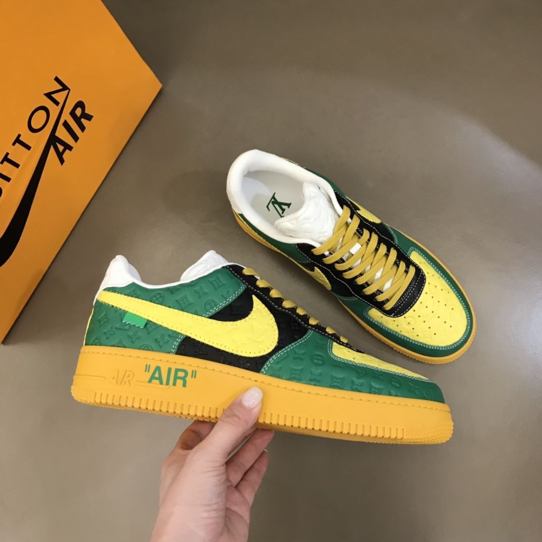 【新商品発売】【今年の新商品】Louis Vuitton Nike Air Force 1 Low By Virgil Abloh Black Metallic Silver【本物保証】【代金引換】