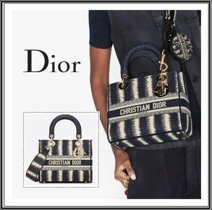 ★【Dior(ディオール)】LADY D-LITE D-Stripes ミディアムバッグ