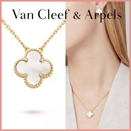 ヴィンテージアルハンブラ★VINTAGE ALHAMBRAペンダント♪                       イエローゴールド、マザーオブパール