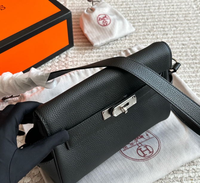 【上質なグレー】HERMES ケリー メッセンジャー PM