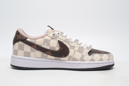 【日本未入荷】Louis Vuitton x Travis Scott x Nike Air Jordan 1 Low OG SP"Damier Azur/LV Monogram"【正規品】[代金引換]