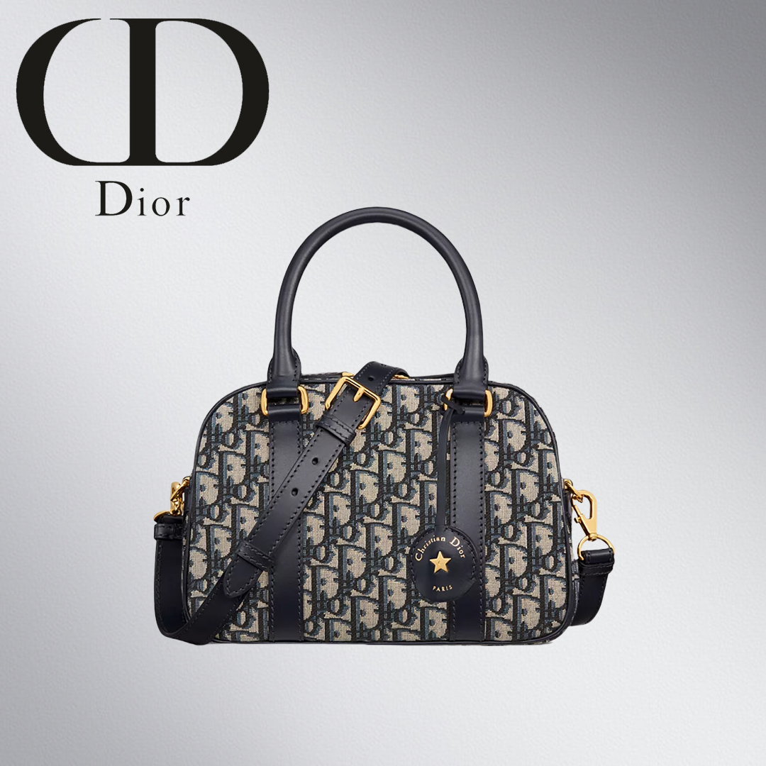 ディオール Dior D-Vibeボウリングバッグ オブリークジャカード