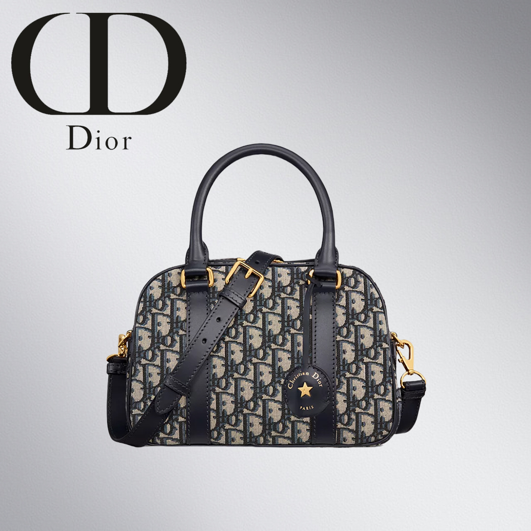 ディオール Dior D-Vibeボウリングバッグ オブリークジャカード