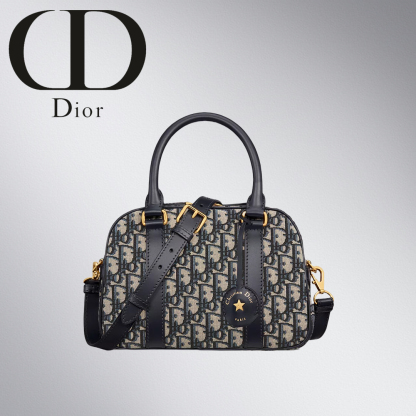 ディオール Dior D-Vibeボウリングバッグ オブリークジャカード