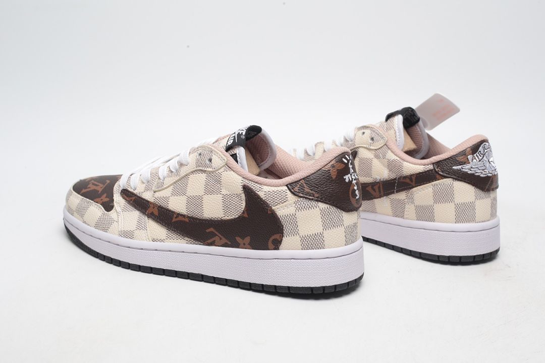 【日本未入荷】Louis Vuitton x Travis Scott x Nike Air Jordan 1 Low OG SP"Damier Azur/LV Monogram"【正規品】[代金引換]