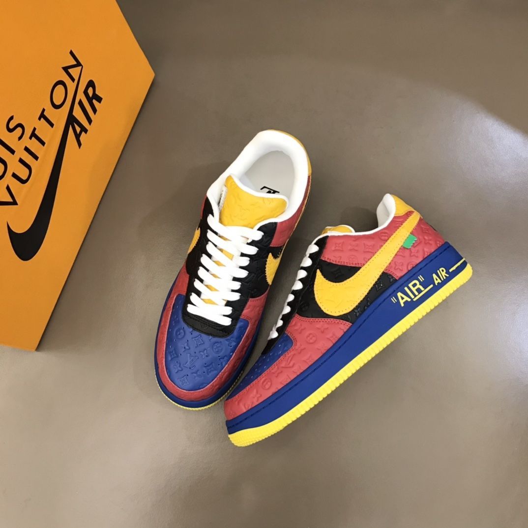 【新商品発売】【今年の新商品】Louis Vuitton Nike Air Force 1 Low By Virgil Abloh Black Metallic Silver【本物保証】【代金引換】