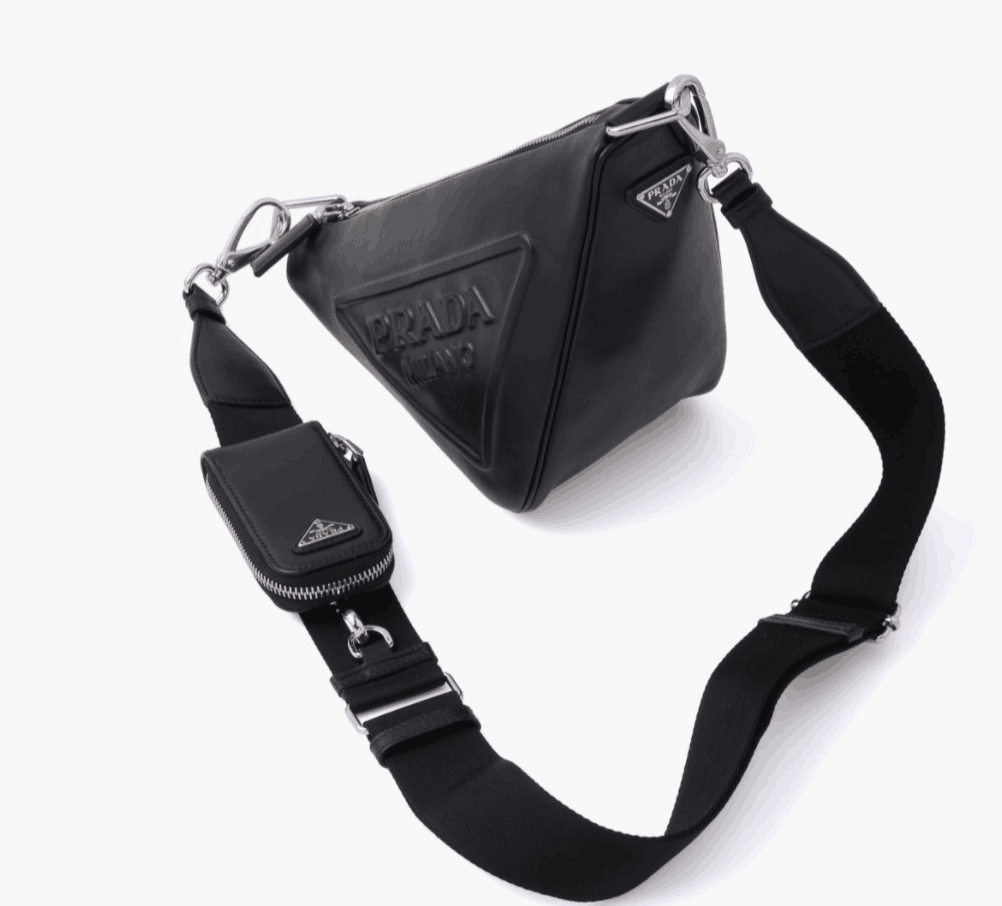 Prada☆Leather Prada Triangle shoulder bagユニセックス☆送込