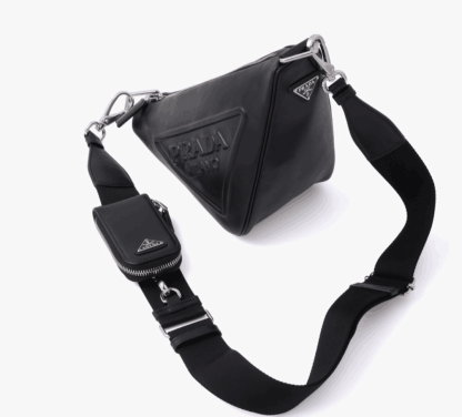 Prada☆Leather Prada Triangle shoulder bagユニセックス☆送込