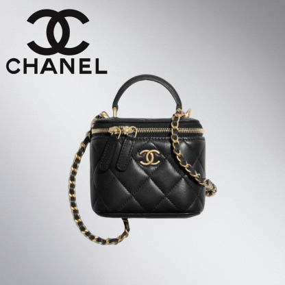 【定番ブラック☆上品】CHANEL ヴァニティ ショルダーバッグ