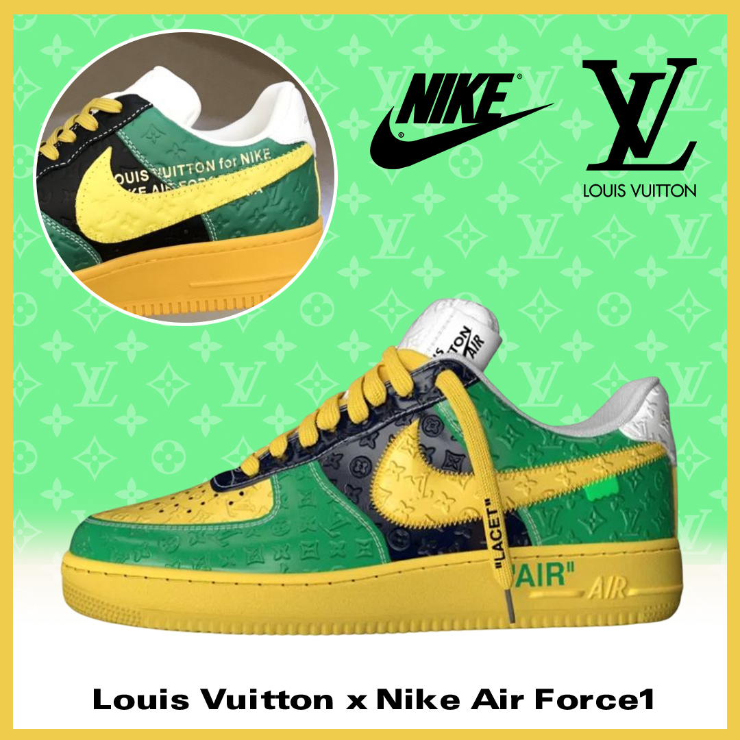 【新商品発売】【今年の新商品】Louis Vuitton Nike Air Force 1 Low By Virgil Abloh Black Metallic Silver【本物保証】【代金引換】