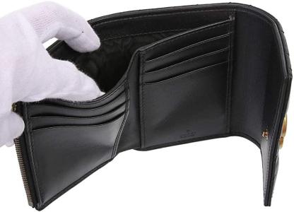 グッチ GUCCI 財布 三つ折り財布 474802 DTD1T ブラック 特別送料無料 GG マーモント シェブロン キルティング レザー コンパクト ウォレット レディース ブランド 通販 2021AW