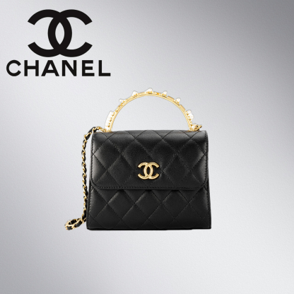 【上品なパール付トップハンドル♪】CHANEL★チェーン クラッチ