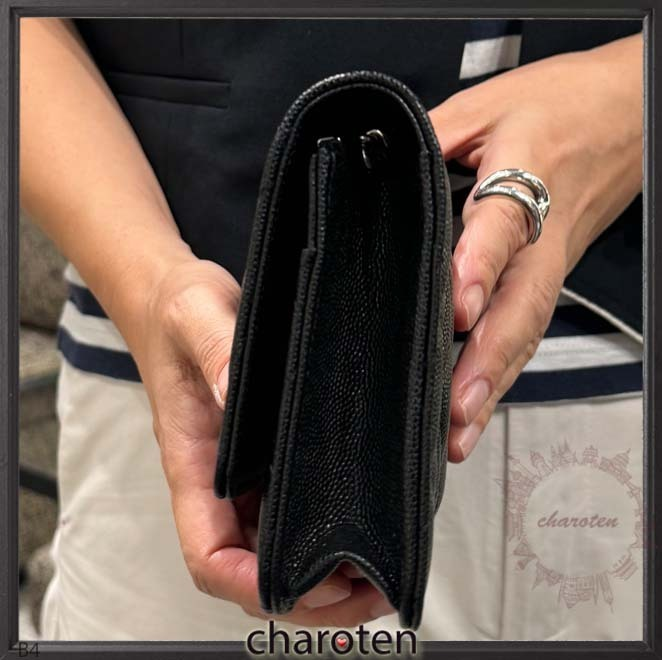 【裏地可愛い】COCO CHANELロゴ入りCC♪チェーンウォレット