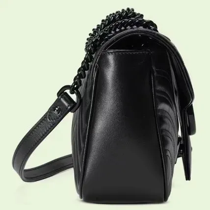 《注目★》Gucci GGマーモント スモールショルダーバッグ 黒／黒