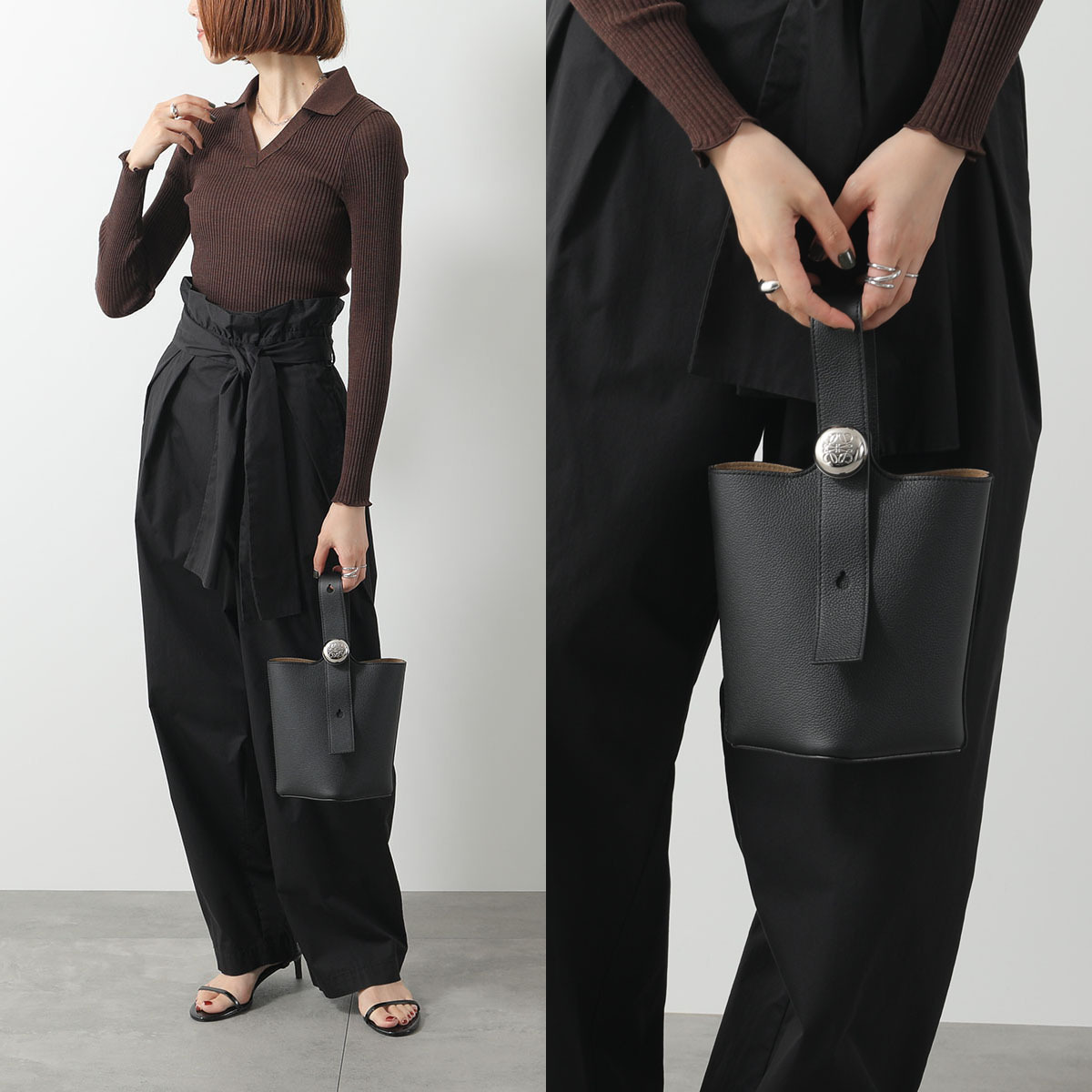 LOEWE ハンドバッグ PEBBLE BUCKET MINI AANBBBMX01