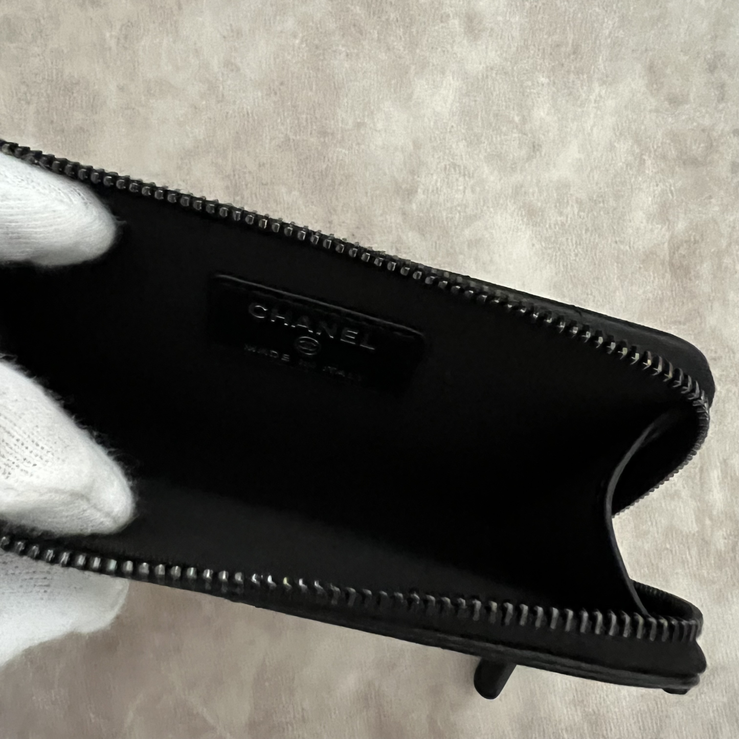 国内即発 CHANEL フラグメントケース キャビア ミニ財布