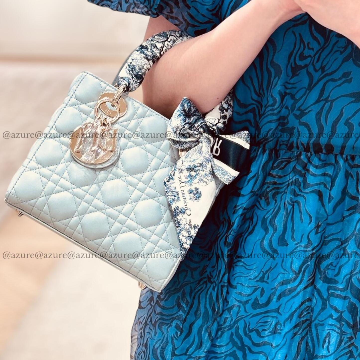 直営店 DIOR 新作 LADY DIOR MY ABCDIOR バック ブルー SMALL