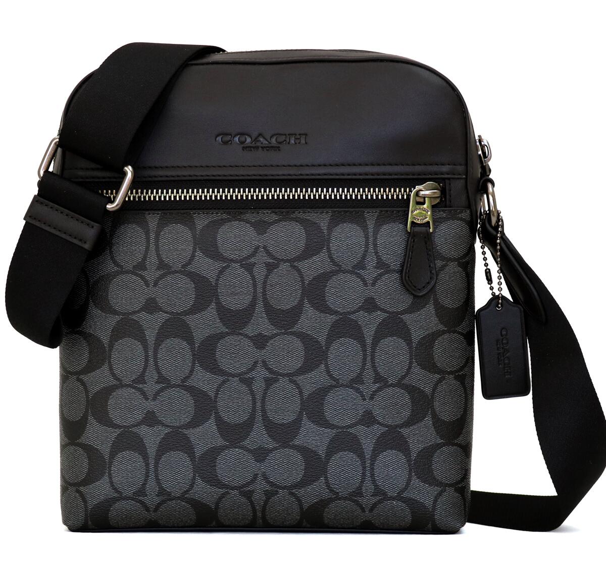 シグネチャーORブラック☆COACH☆HOUSTON FLIGHT BAG