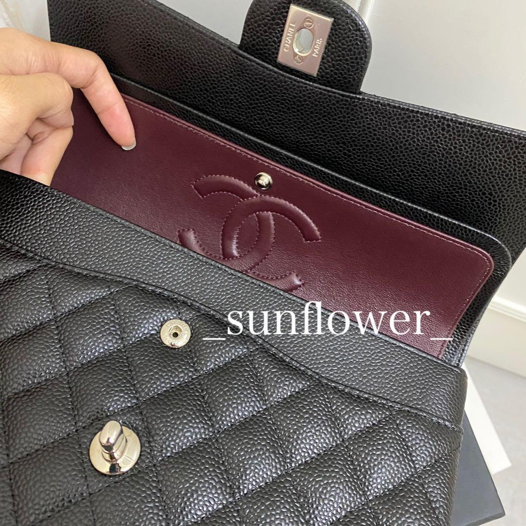 シャネル クラシックフラップ マトラッセ 25cm ブラック/S金具