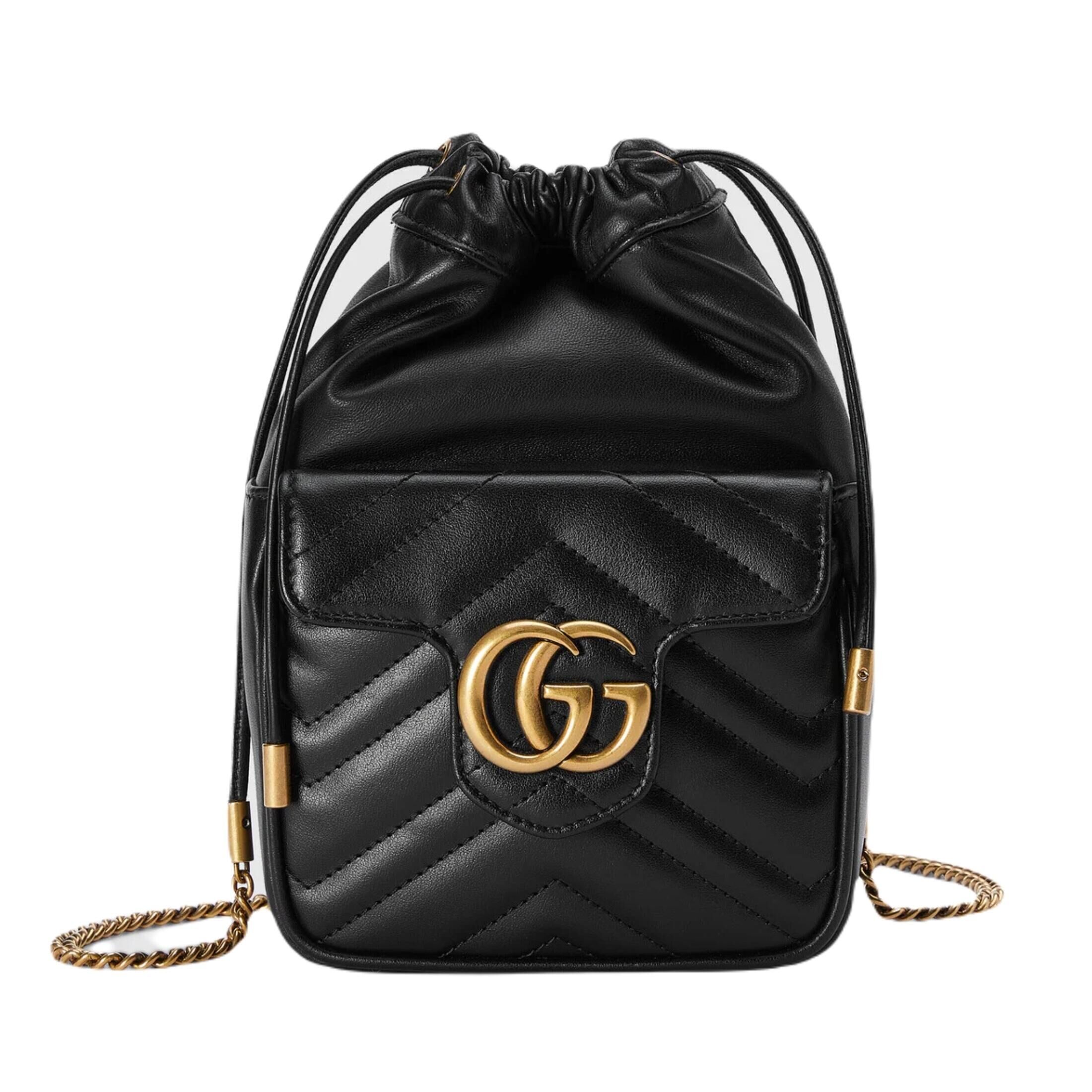 新作 グッチ GGマーモント ミニ バッグ バケット