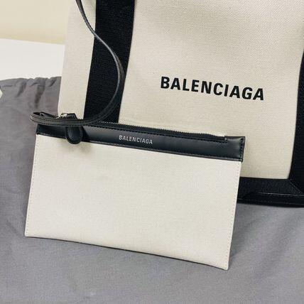 新作★Balenciaga★NAVY ロゴ SMALL CABAS トートバッグ (S)