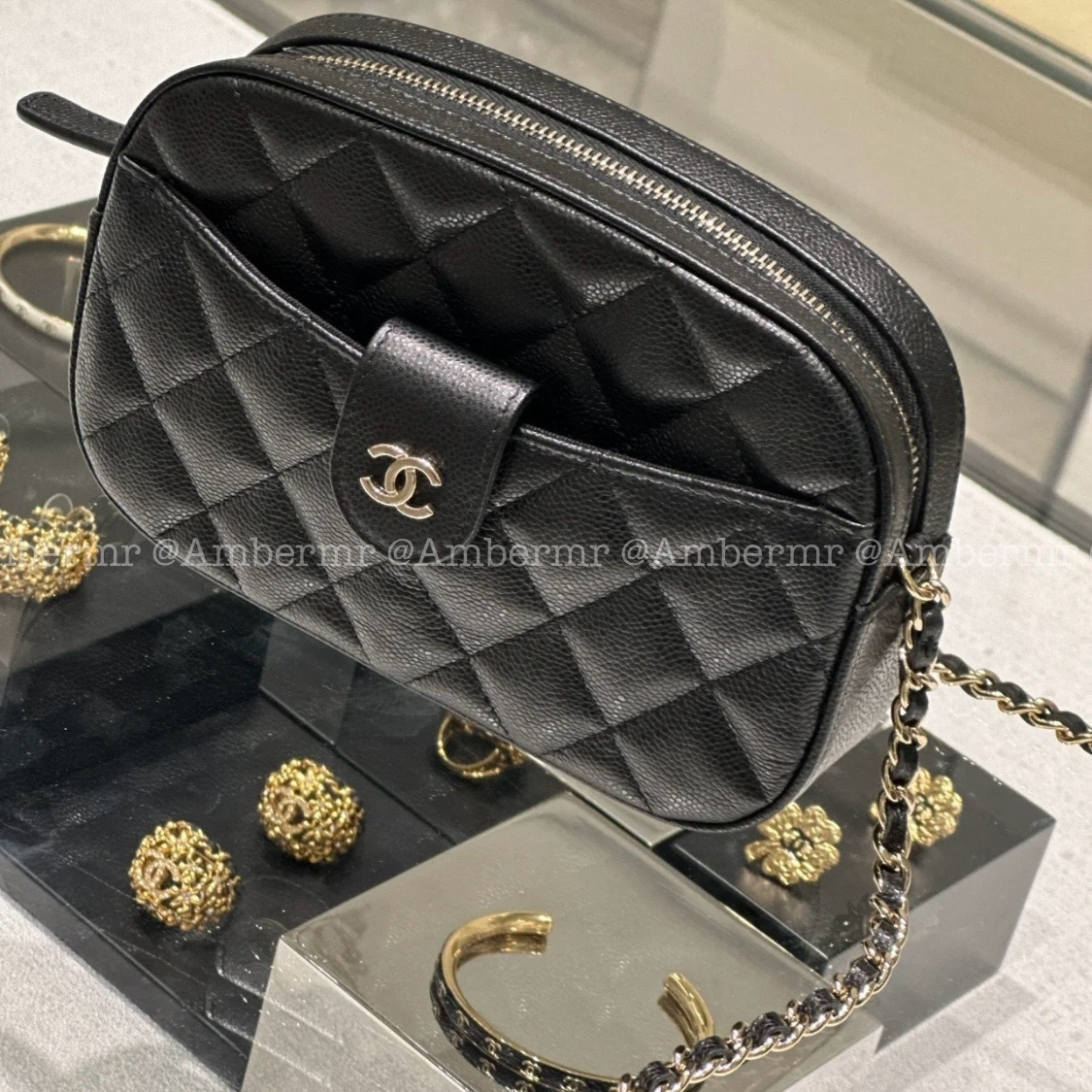 24SS CHANEL CC ショルダーポーチバッグ キャビア