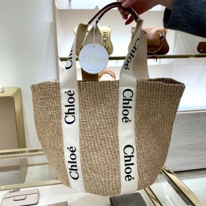 【Chloe】WOODY ラージ バスケット かごバッグ