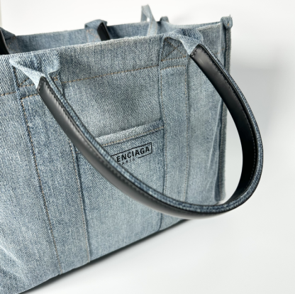 【国内即発】BALENCIAGA/ハードウェア デニム ミディアムトート