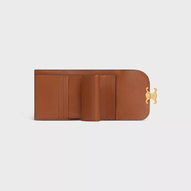 テキスタイル＆ナチュラルカーフスキン コンパクト財布 / CELINE