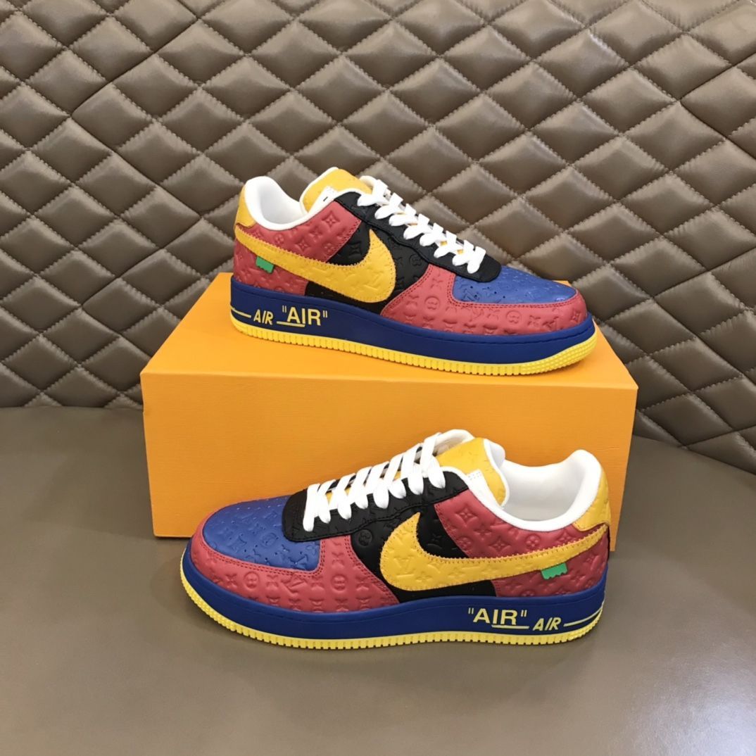 【新商品発売】【今年の新商品】Louis Vuitton Nike Air Force 1 Low By Virgil Abloh Black Metallic Silver【本物保証】【代金引換】