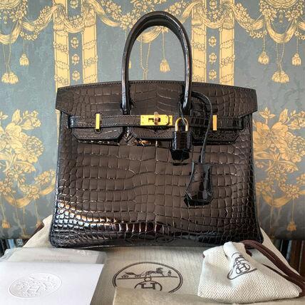HERMES バーキン25 ポロサス クロコダイル ニロティカス 黒G金具