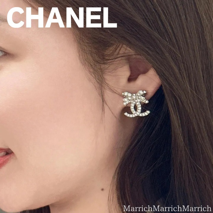2３S《ロゴ＆リボン》CHANEL ♡ ピアス