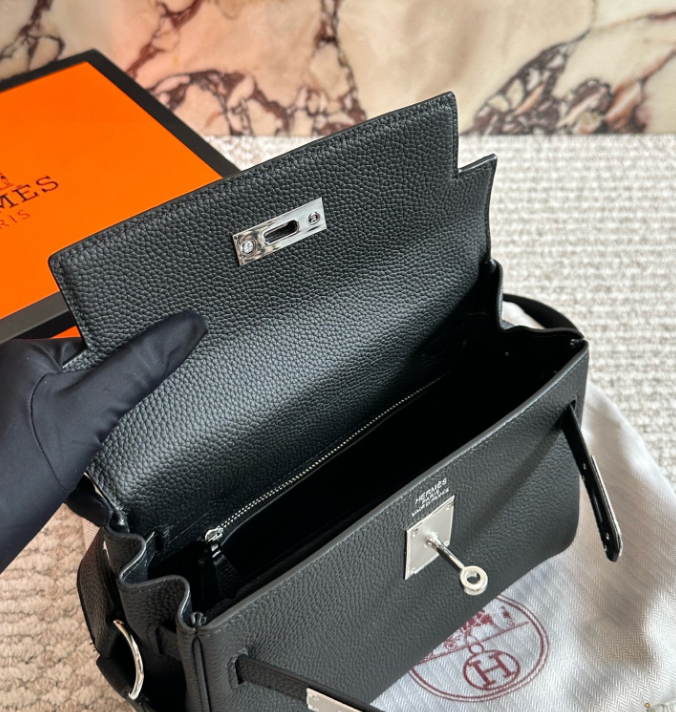 【上質なグレー】HERMES ケリー メッセンジャー PM