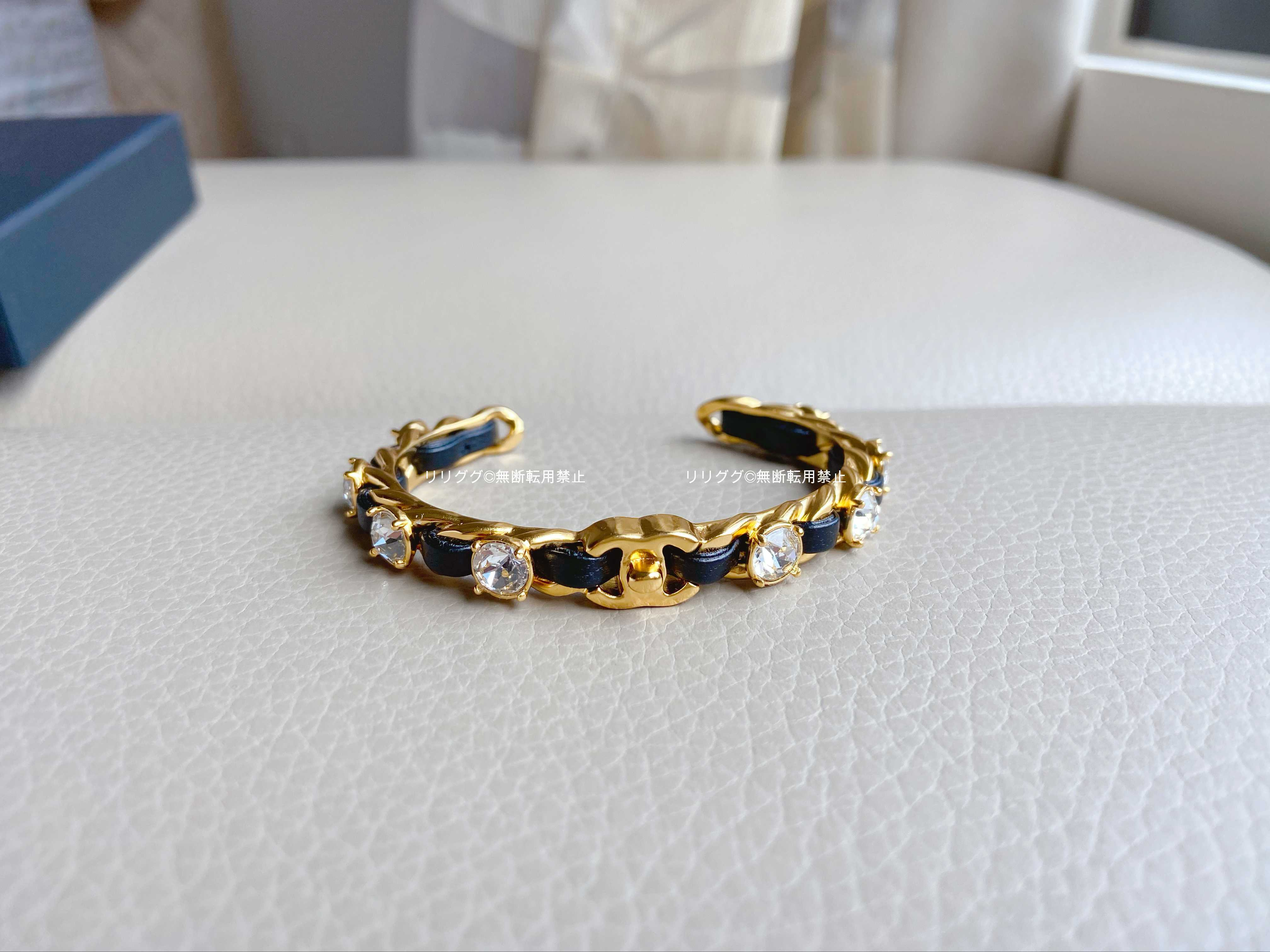 (シャネル)AB4267☆ブレスレット　バングル☆パールとレザー