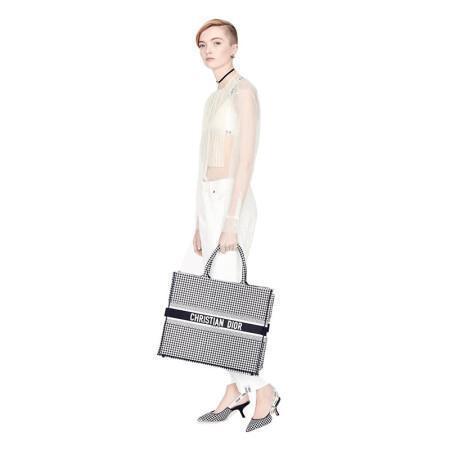 DIOR 直営店 名入れOK! BOOK TOTE ミディアム トート 千鳥格子