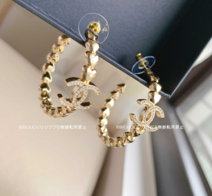 (シャネル)ABA269☆丸形CCロゴ ☆ピアス　ハート