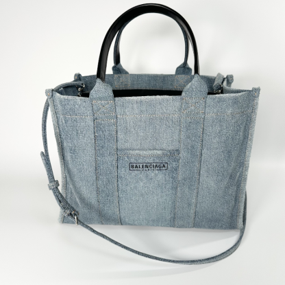 【国内即発】BALENCIAGA/ハードウェア デニム ミディアムトート